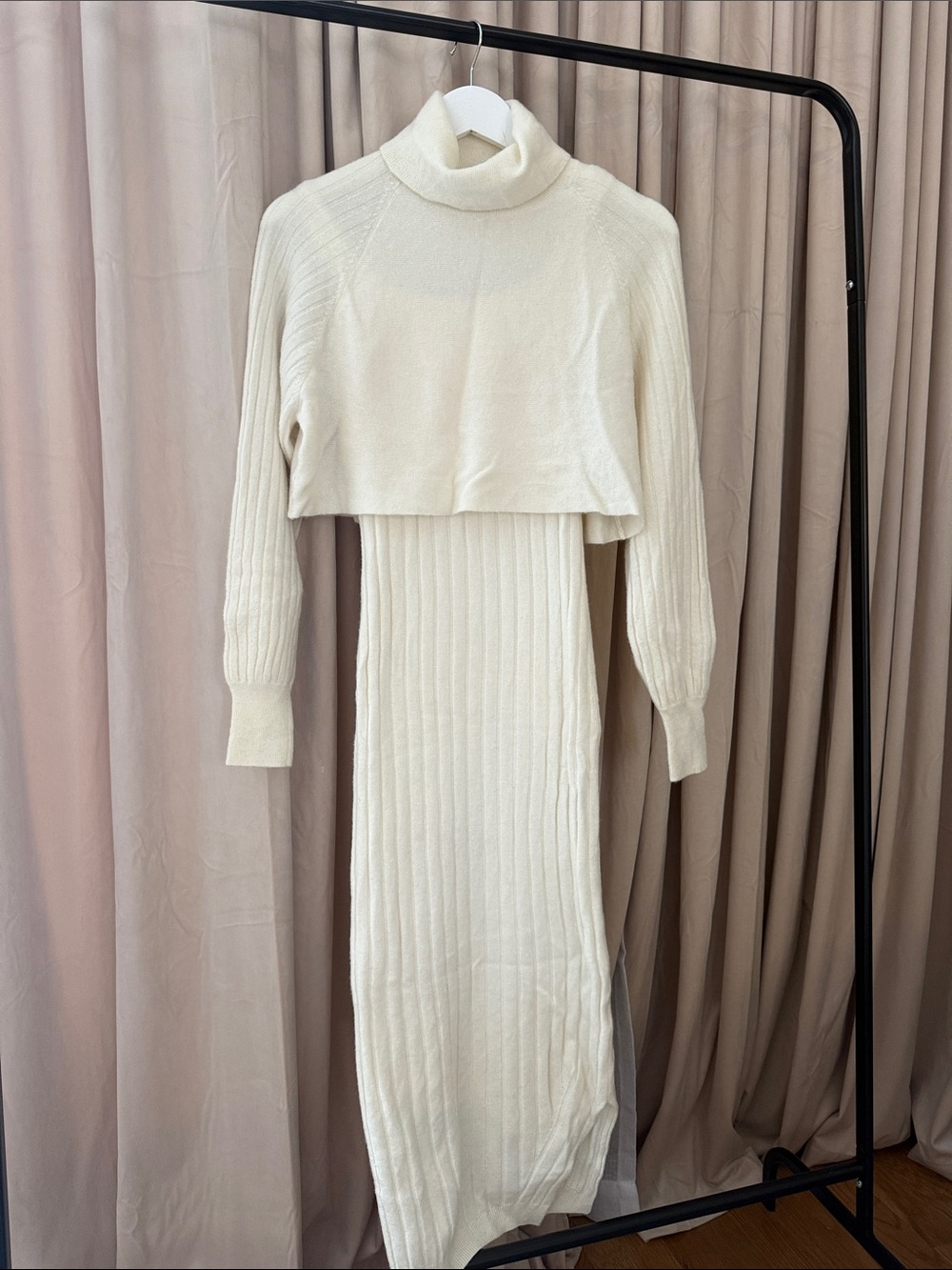 Allsaints Margot 2-in-1 ribbed Midi Dress